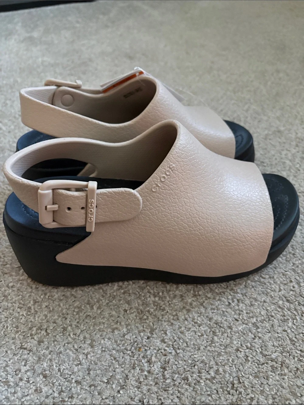 CROCS Women’s Dylan Platform Slide - Beige and Black